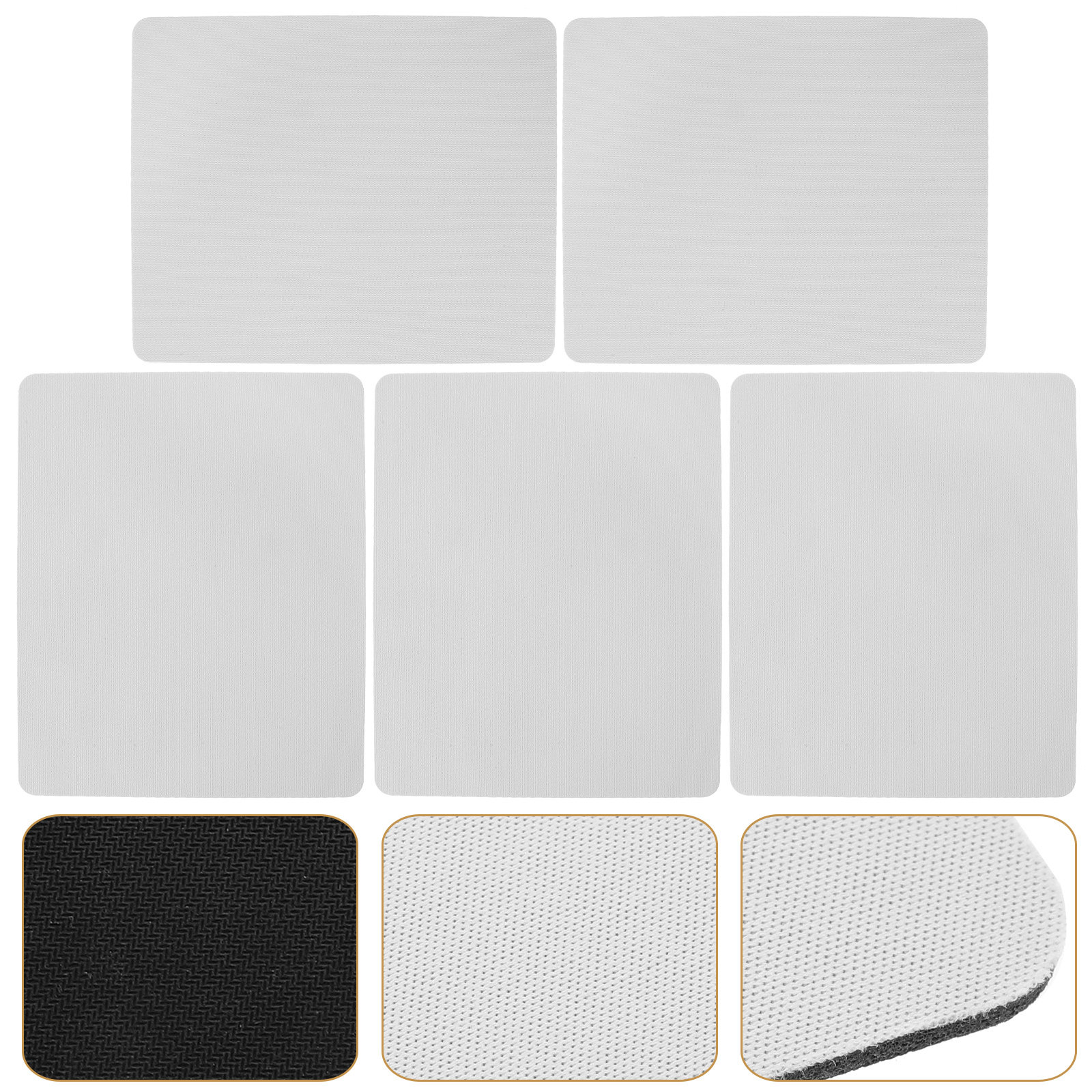 Mouse Pad Blank Sublimation - 5 個の特大昇華型マウスパッドブランク、ゴム製裏面布表面、快適で滑らかなグリップ、オフィス、デスクトップ、ゲーム、仕事用