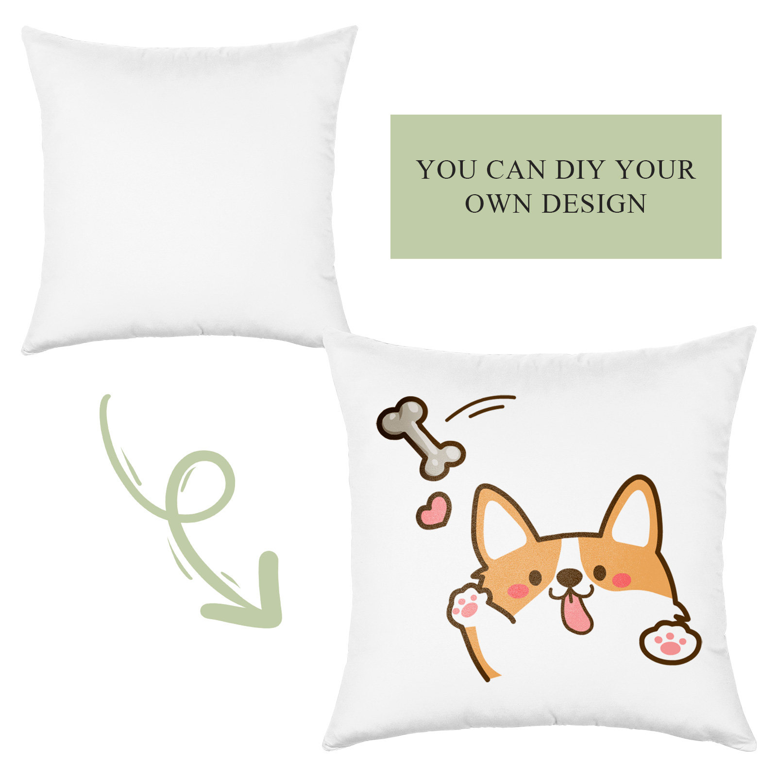 4枚組 ホワイト昇華プリント枕カバー 16x16インチ 無地 - Pillow Cover Sublimation のレビューと価格