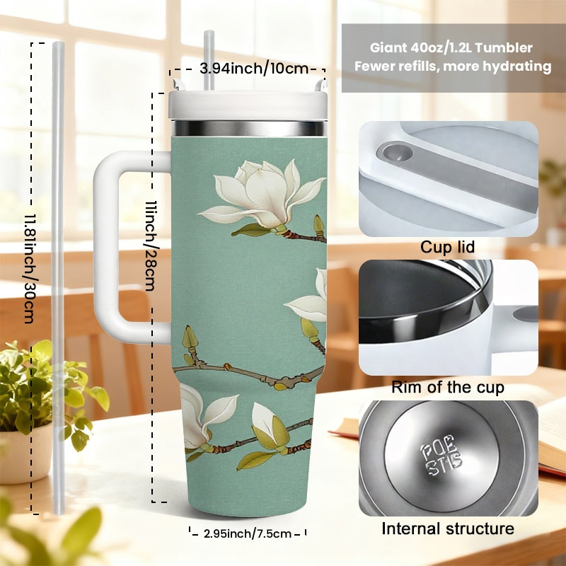 40オンス ステンレス製断熱タンブラー（ストロー付き）、エレ - Sublimation Mug White のレビューと価格