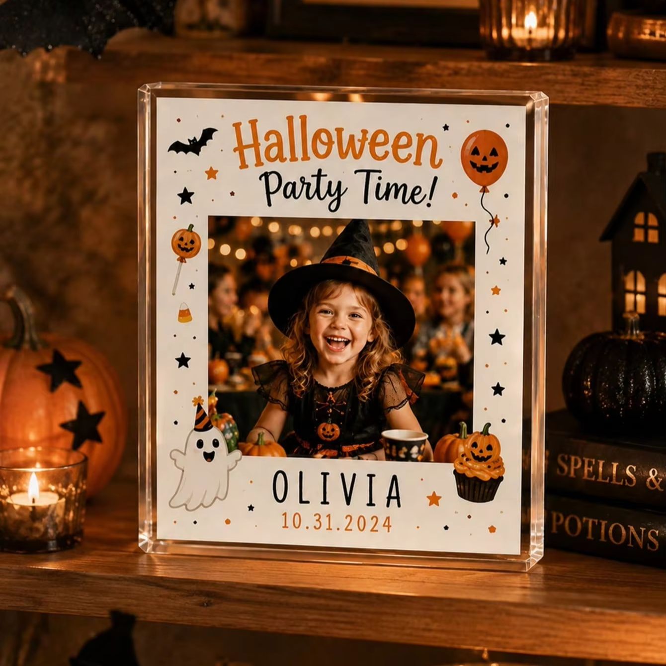 カスタムハロウィンアクリルフォトブロック、パーソナライズされ - Photo Acrylic Block のレビューと価格